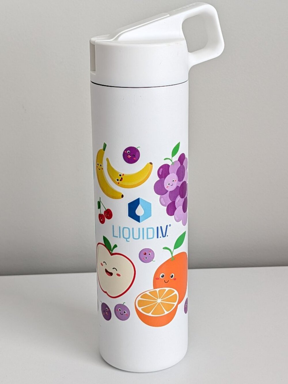 MiiR x Liquid I.V. 20oz Straw Bottle White Cartoon Fruit Design